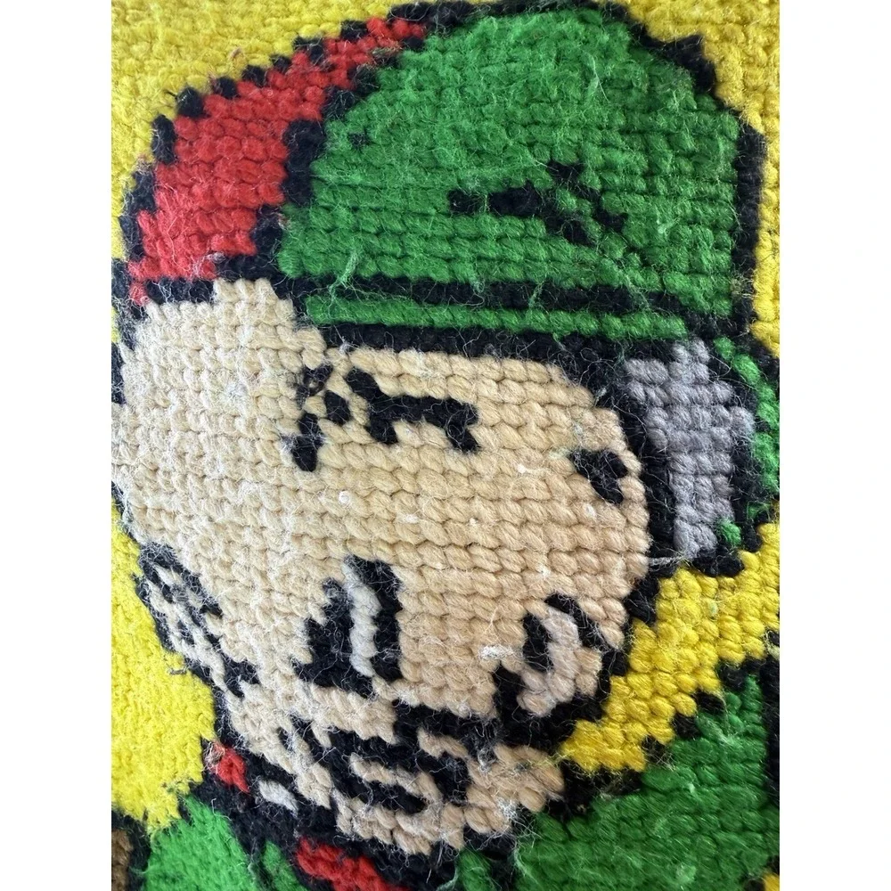 Retro Elmer Fudd Hunting Latch Hook Rug Throw Pillow Warner Bros Vintage